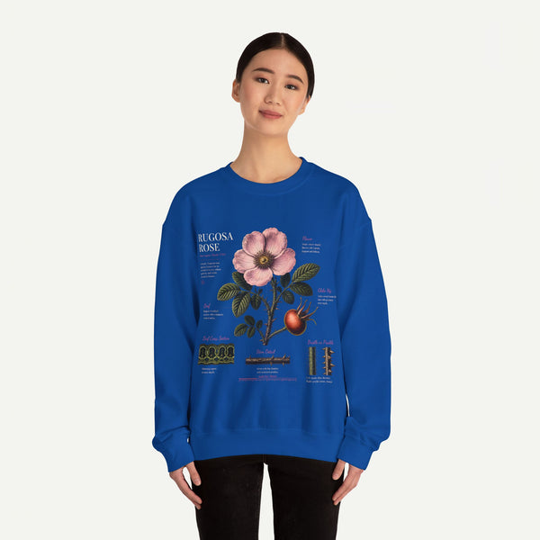 Botanical Rose Crewneck Sweatshirt – Vintage Floral Illustration