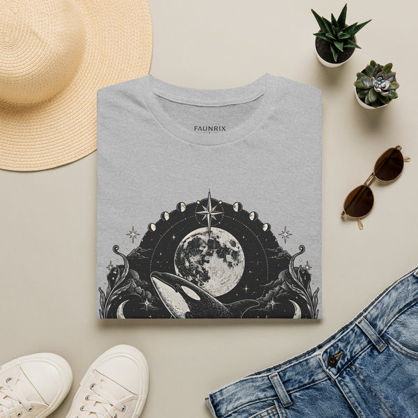 Orca Moon T-Shirt — Whale & Full Moon Illustration Tee