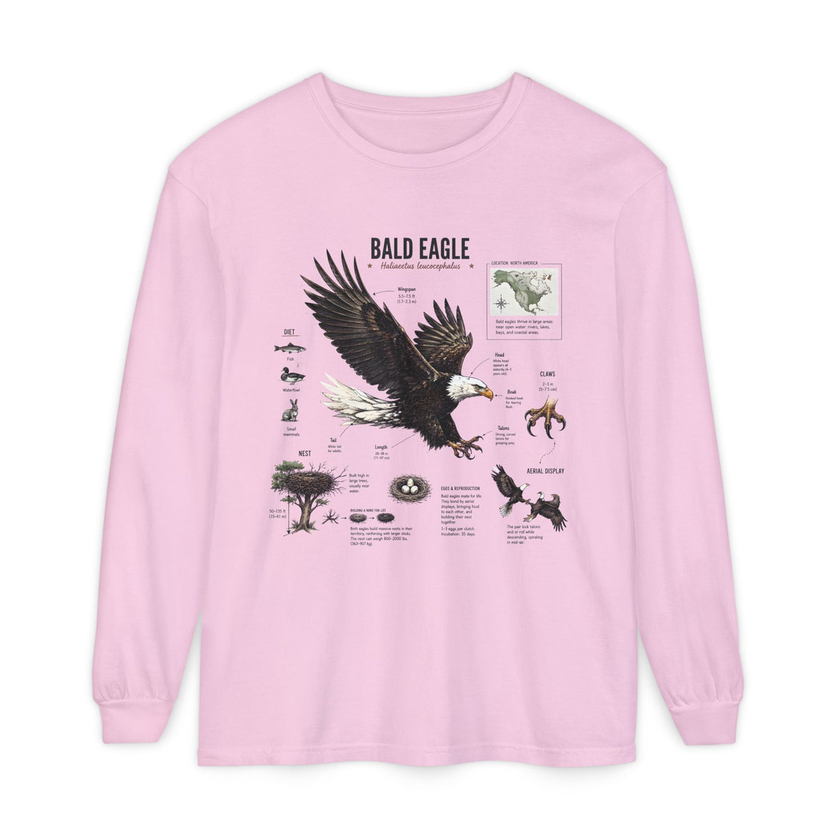 Bald Eagle Anatomy Long Sleeve Tee