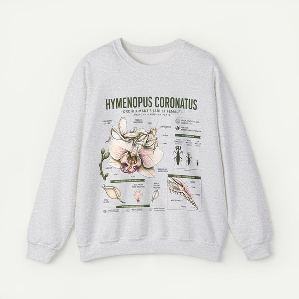 Botanical Anatomy Sweatshirt — Hymenopus Coronatus Illustration