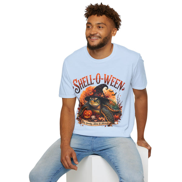 Shell-O-Ween T-Shirt — Spooky Pumpkin Witch Halloween Tee