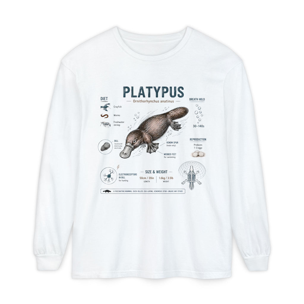 Platypus Anatomy Long Sleeve Tee — Illustrated Scientific Graphic
