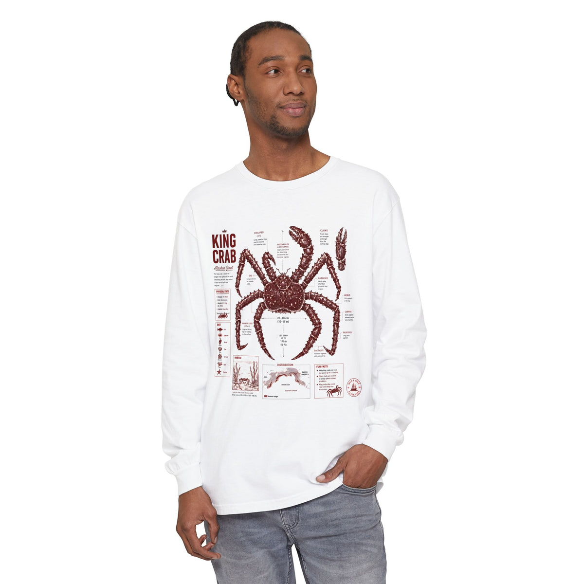 King Crab Anatomy Long Sleeve T-Shirt
