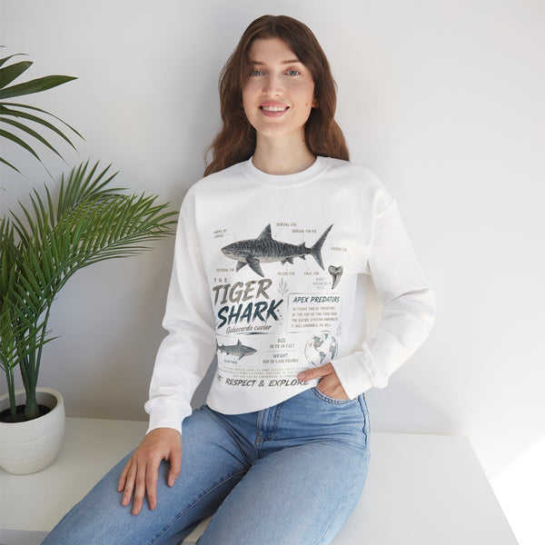 Tiger Shark Anatomy Sweatshirt — Marine Biology Graphic Crewneck