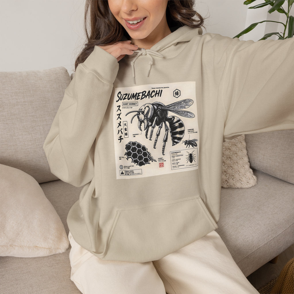 Honey Bee Anatomy Hoodie — Vintage Japanese Beekeeping Art Sweatshirt