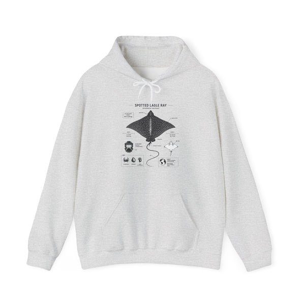 Manta Ray Anatomy Hoodie – Spotted Eagle Ray Diagram Sweatshirt