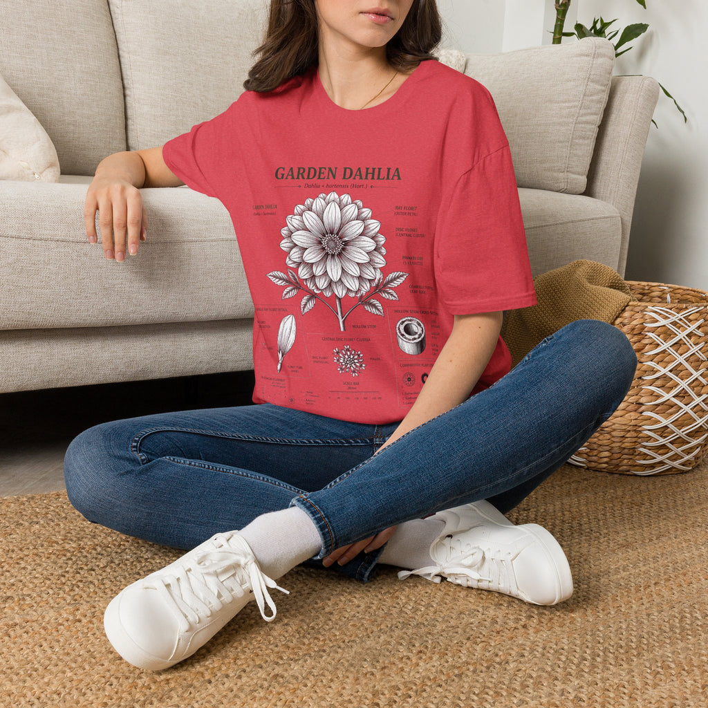 Dahlia Botanical Tee — 'Garden Dahlia' Floral Anatomy T-Shirt