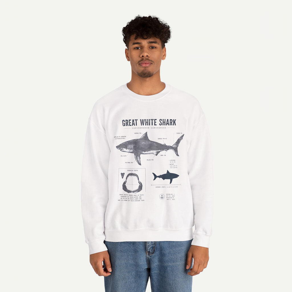 Great White Shark Anatomy Sweatshirt