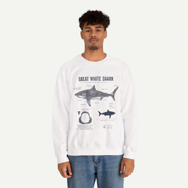 Great White Shark Anatomy Sweatshirt