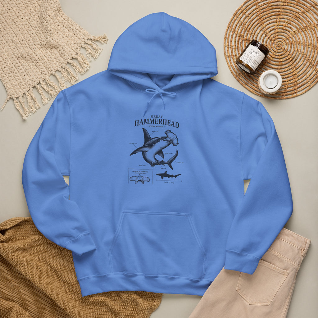 Hammerhead Shark Anatomy Hoodie – Marine Biology Graphic