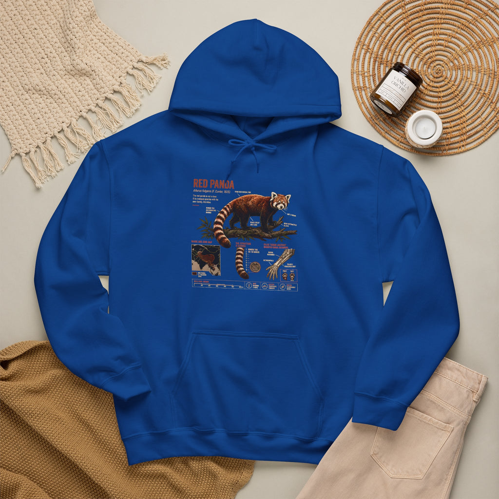 Red Panda Anatomy Hoodie — Vintage Wildlife Guide Sweatshirt