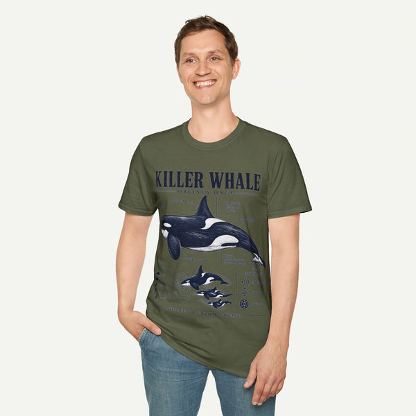 Killer Whale Diagram T-Shirt — Orcinus Orca Marine Life Graphic Tee