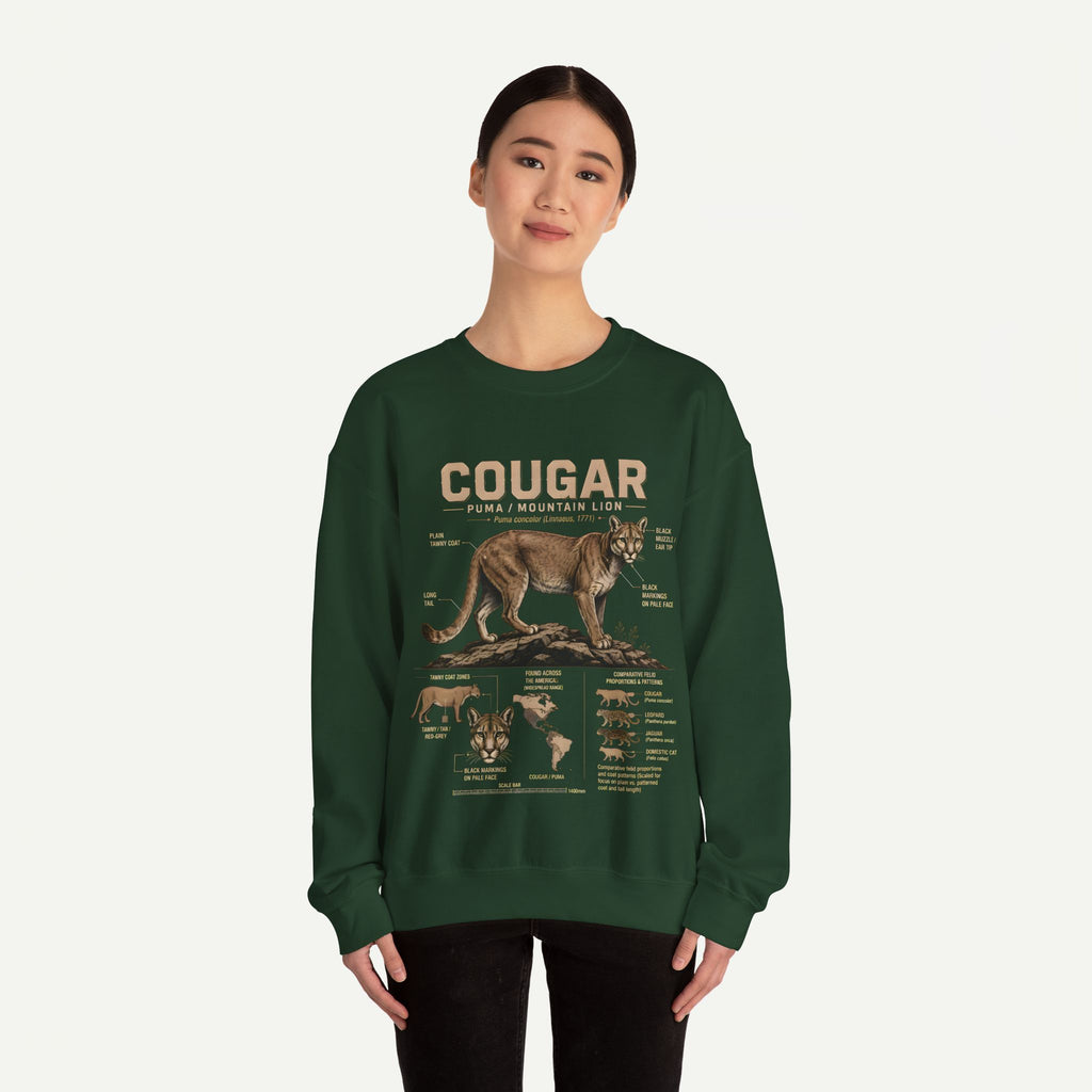 Cougar Anatomy Sweatshirt – Puma / Mountain Lion Educational Crewneck