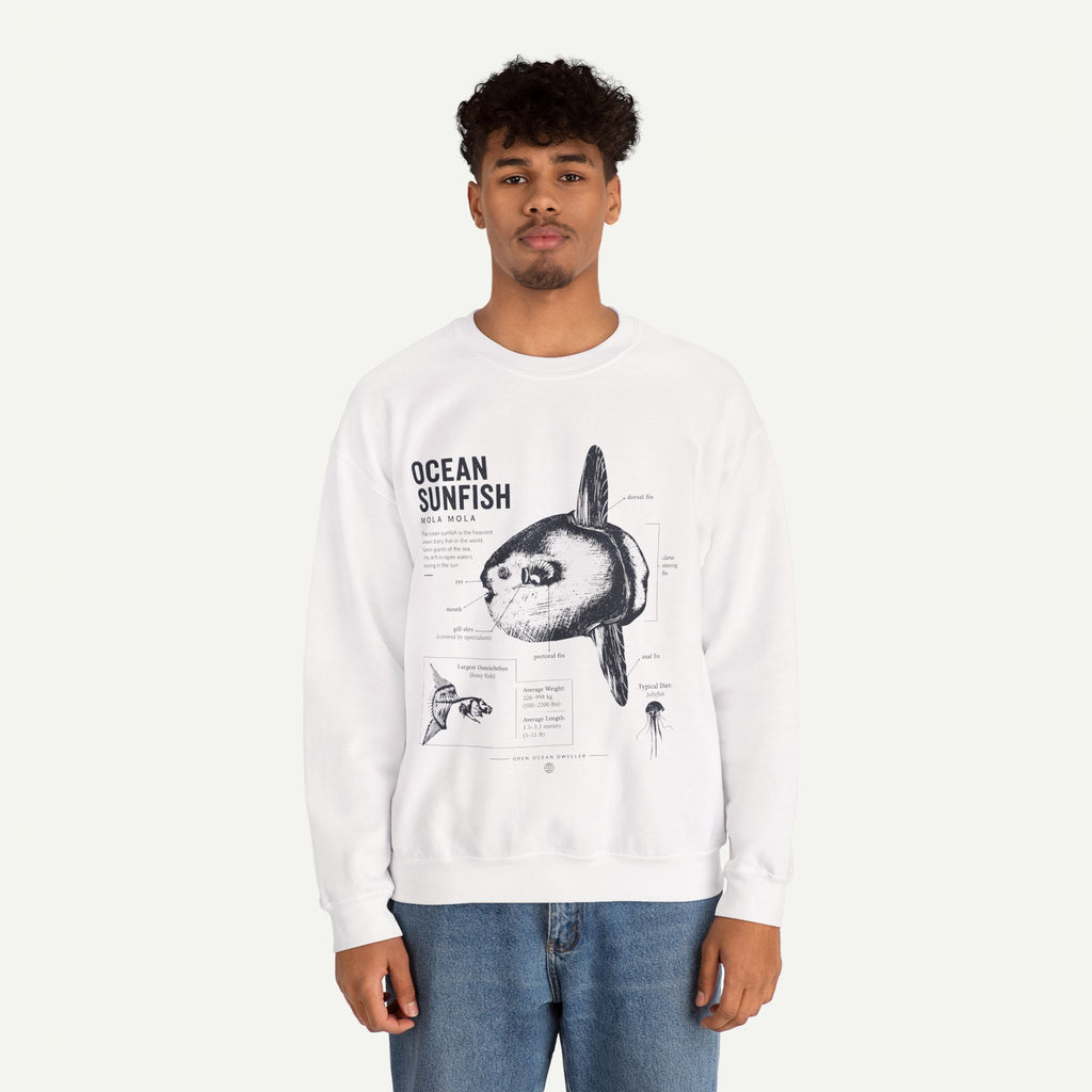 Ocean Sunfish Sweatshirt — Vintage Marine Illustration Pullover