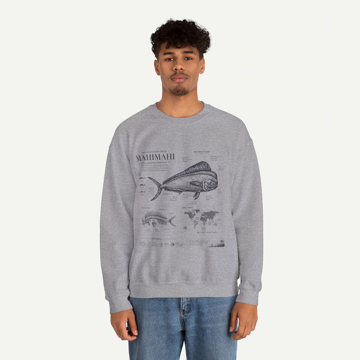 Mahi Mahi Fish Anatomy Sweatshirt