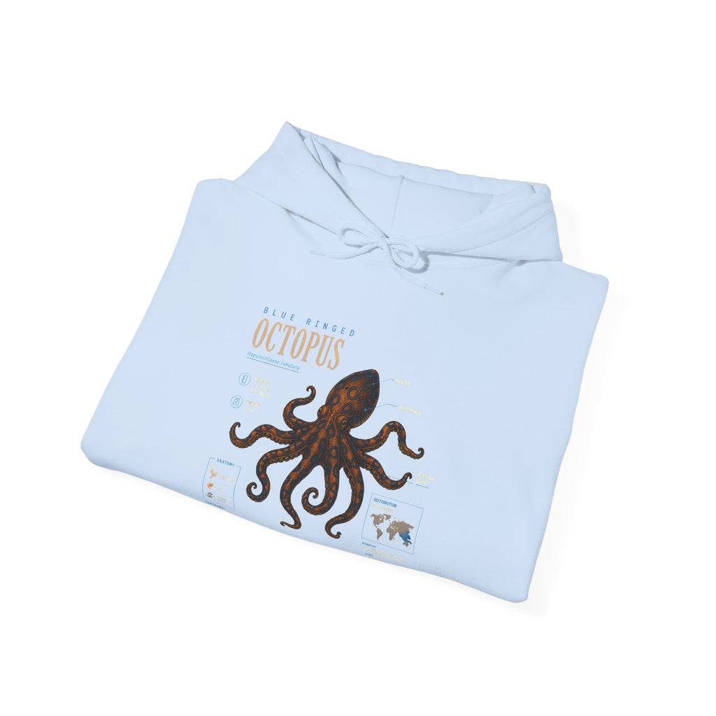 Octopus Specimen Hoodie — Vintage Marine Biology Illustration Sweatshirt