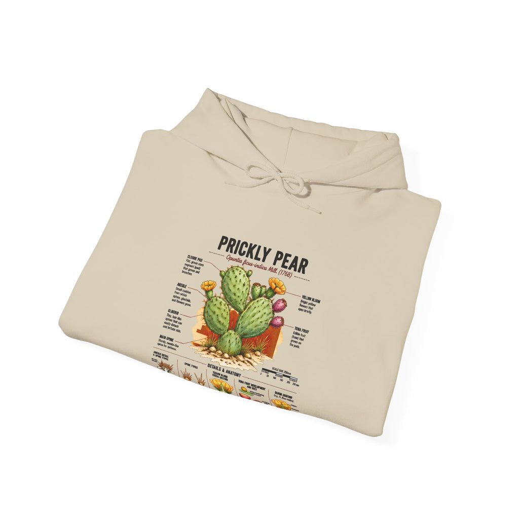 Prickly Pear Botanical Hoodie – Cactus Anatomy Illustrated Sweatshirt