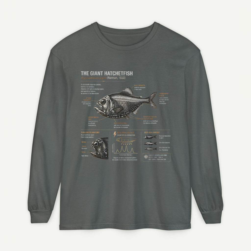Hatchetfish Anatomy Long Sleeve T‑Shirt — Scientific Fish Illustration Tee