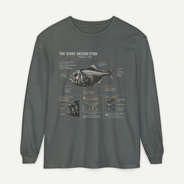 Hatchetfish Anatomy Long Sleeve T‑Shirt — Scientific Fish Illustration Tee