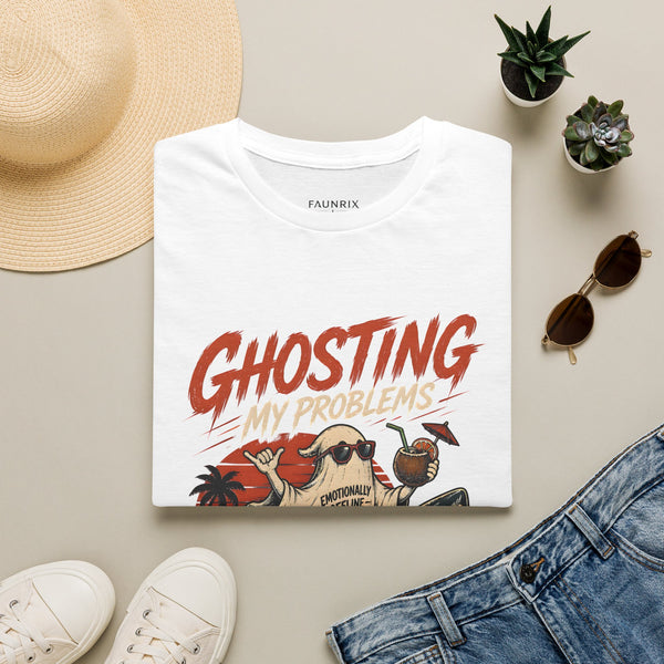 Ghosting My Problems T-Shirt — Funny Sloth Vacation Graphic Tee