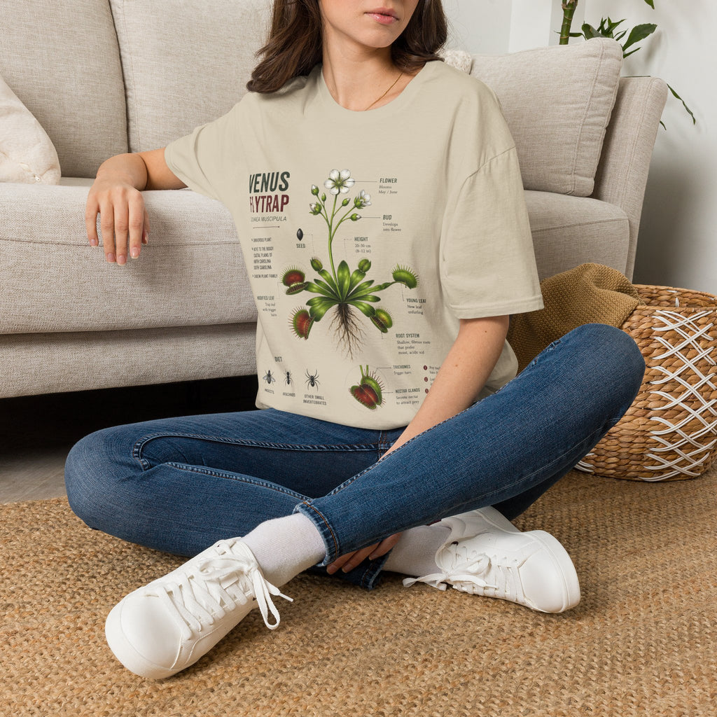 Venus Flytrap Anatomy Botanical T-Shirt – Illustrated Plant Diagram Tee