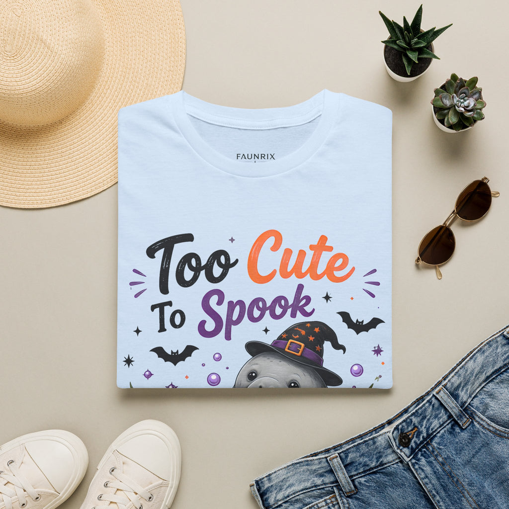 Too Cute to Spook Hippo Halloween T-Shirt — Just Here for Treats Cute Spooky Tee