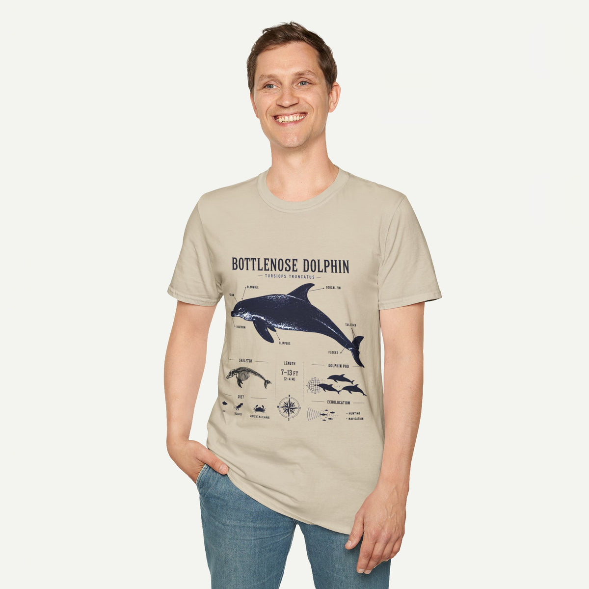Bottlenose Dolphin Anatomy Tee – Illustrated Marine Life T-Shirt