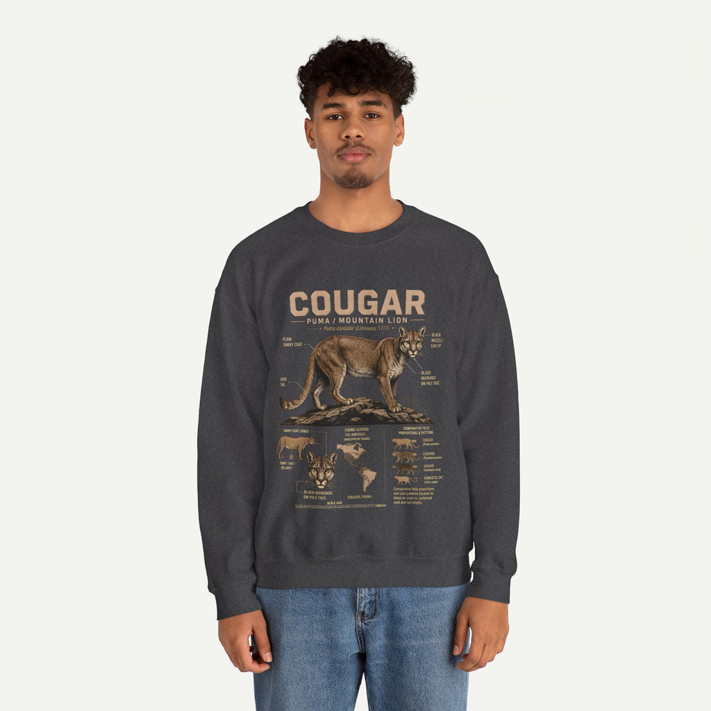 Cougar Anatomy Sweatshirt – Puma / Mountain Lion Educational Crewneck