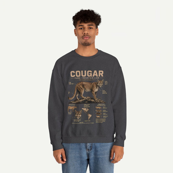 Cougar Anatomy Sweatshirt – Puma / Mountain Lion Educational Crewneck