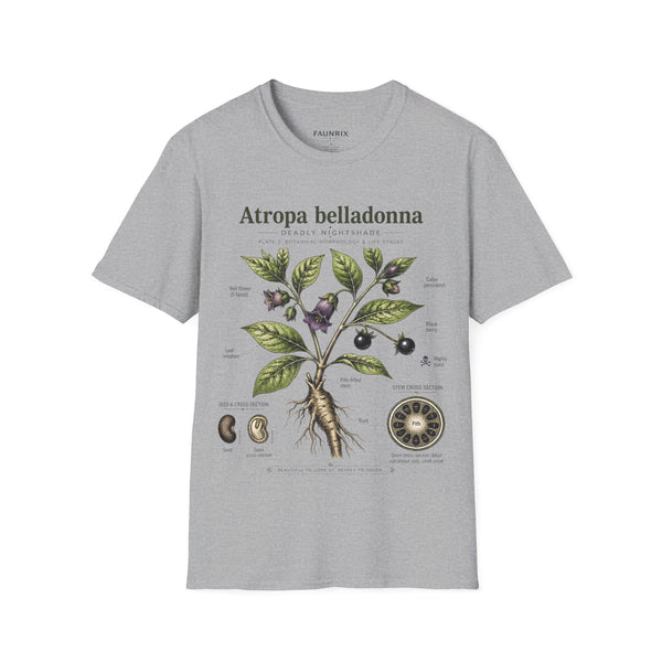 Atropa belladonna Botanical Anatomy T-Shirt — Vintage Deadly Nightshade Illustration