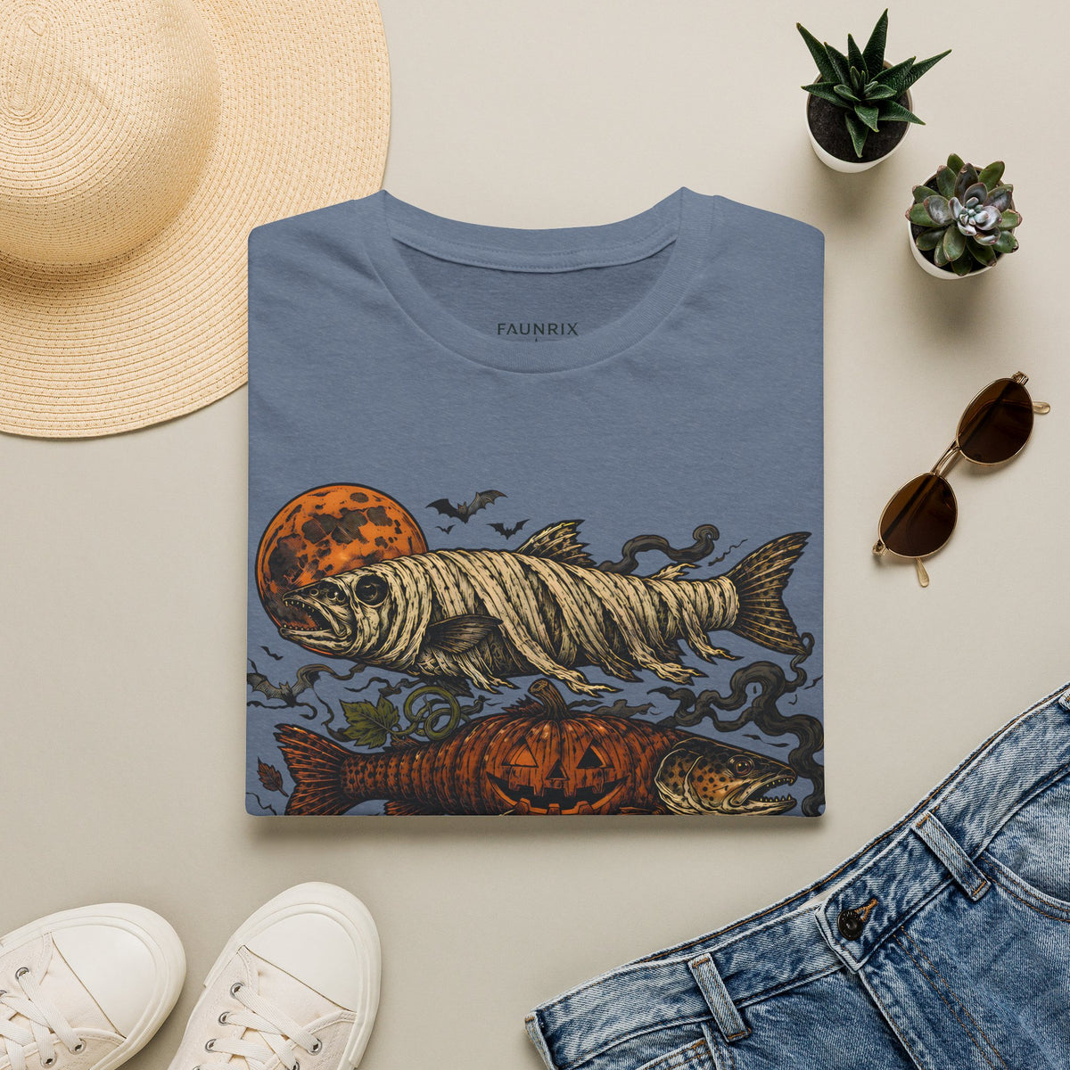 Halloween Pumpkin Fish T-Shirt — Spooky Koi Graphic Tee