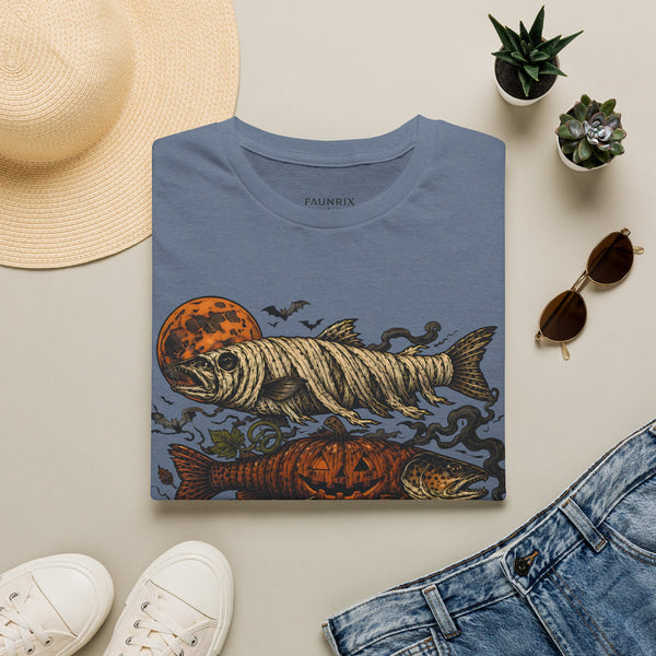Halloween Pumpkin Fish T-Shirt — Spooky Koi Graphic Tee
