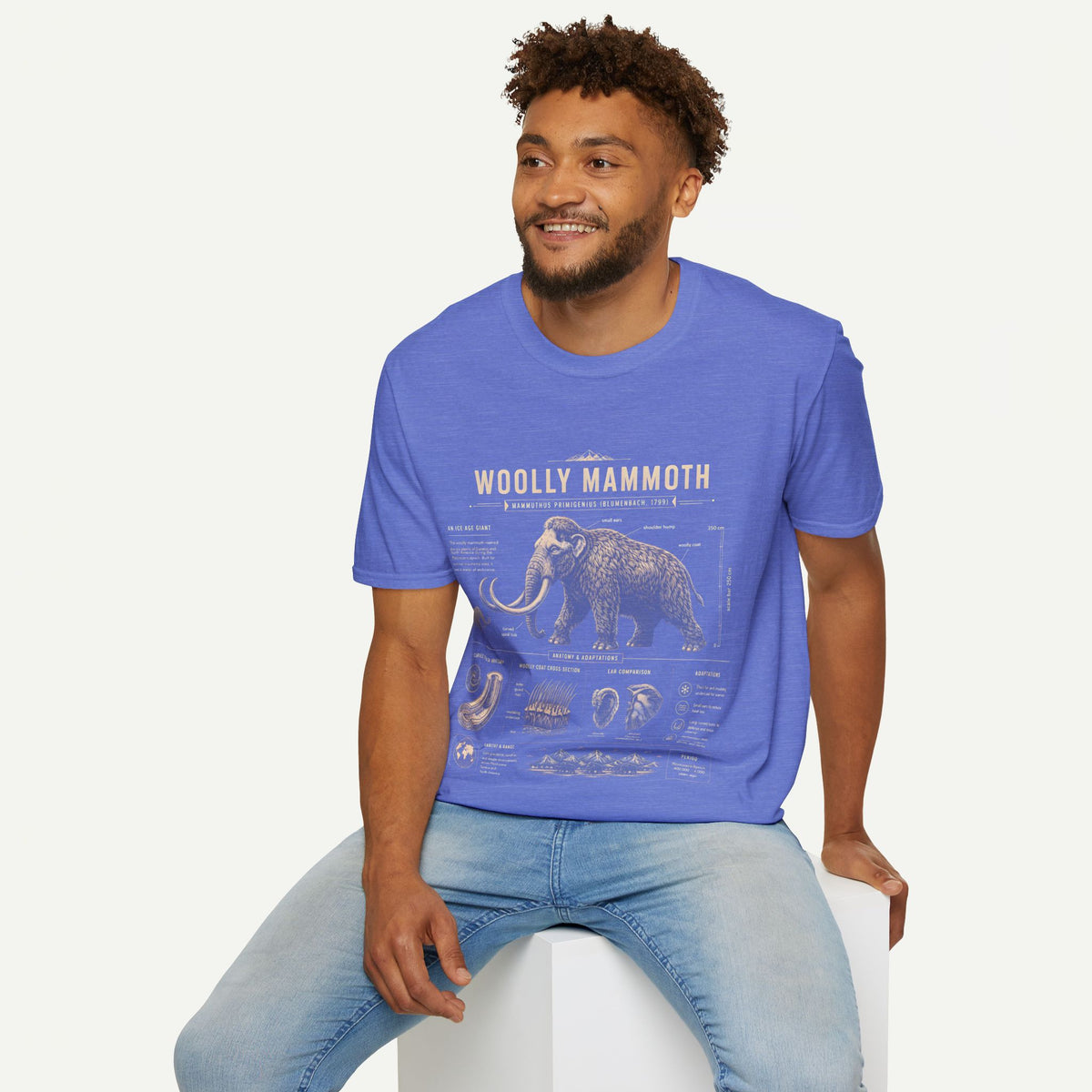 Woolly Mammoth Anatomy T-Shirt — Vintage Ice Age Graphic Tee