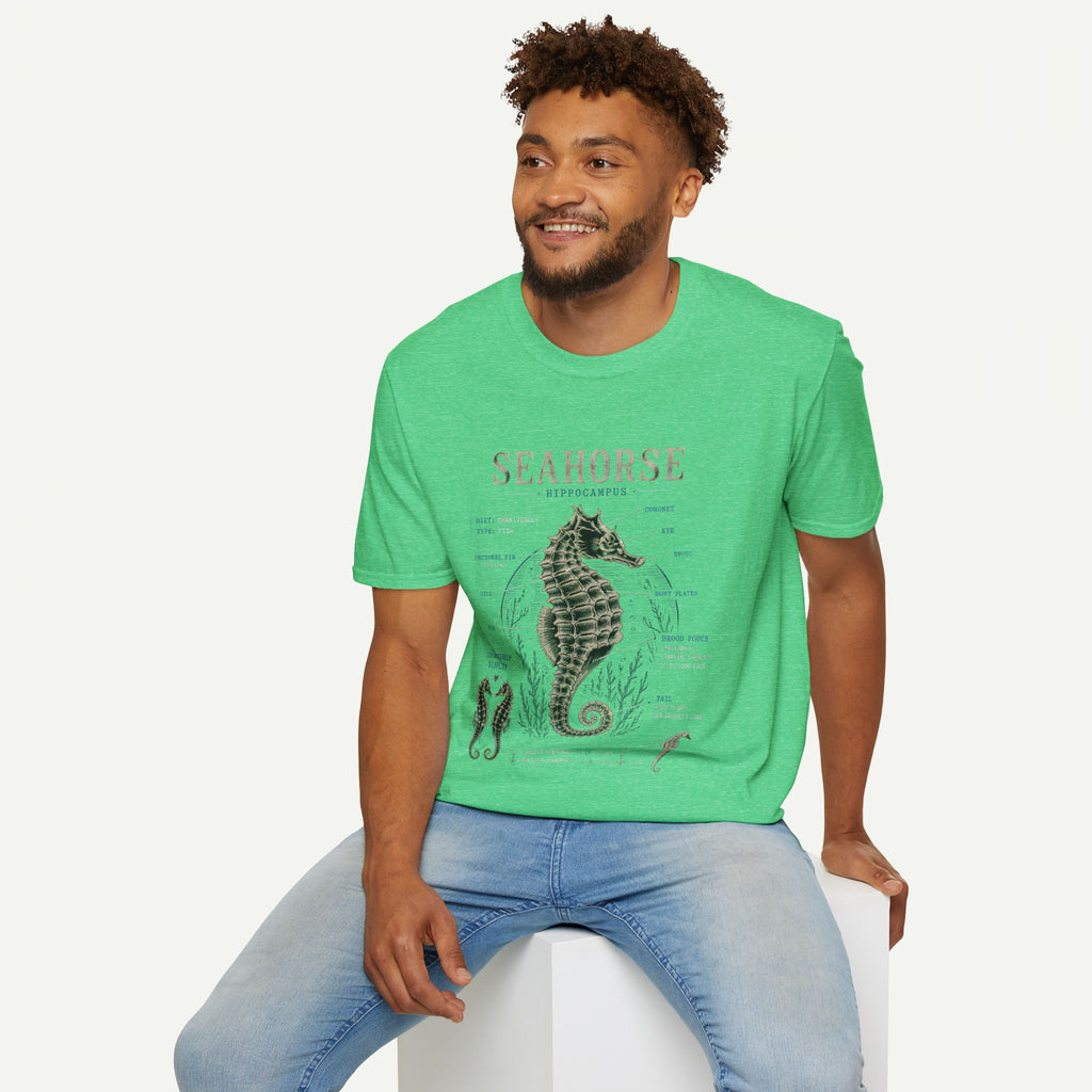 Seahorse Anatomy Tee — Vintage Marine Biology T-Shirt