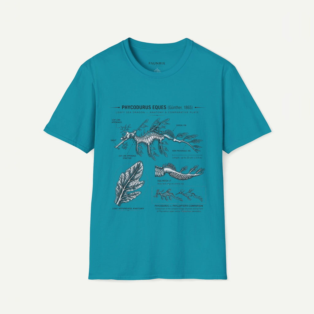 Sea Dragon Anatomy T-Shirt — Phycodurus Eques Botanical Illustration Tee