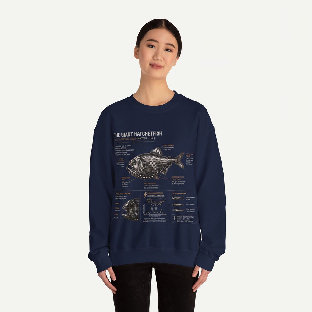 Hatchetfish Anatomy Sweatshirt — The Giant Hatchetfish Marine Science Crewneck