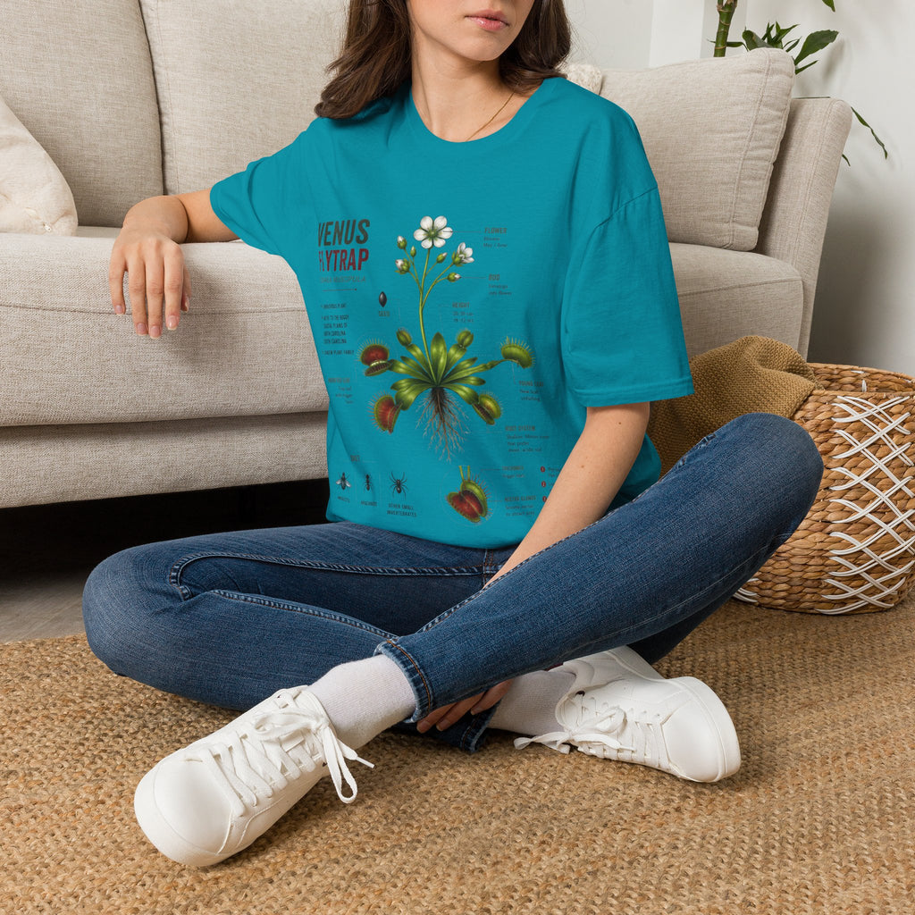 Venus Flytrap Anatomy Botanical T-Shirt – Illustrated Plant Diagram Tee