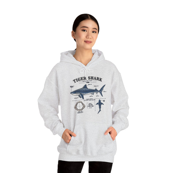 Tiger Shark Anatomy Hoodie — Nautical Science Graphic Pullover