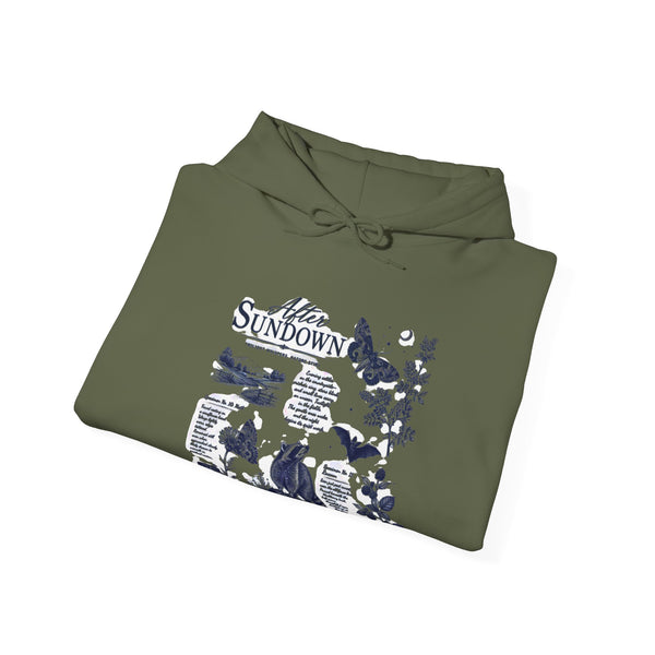 Sunset Foxes Hoodie — "After Sundown" Nature Graphic Pullover