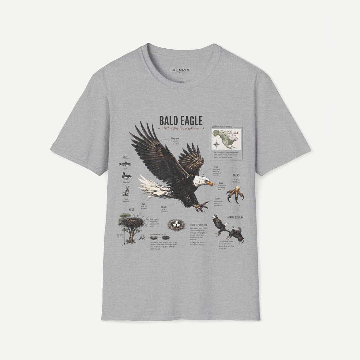Bald Eagle Anatomy Field Guide T-Shirt