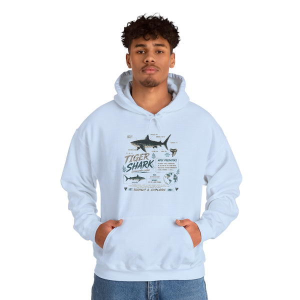 Tiger Shark Illustration Hoodie — Marine Biology Graphic Pullover (Tiger Shark Facts)