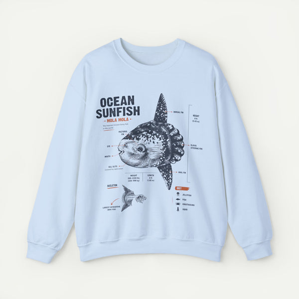 Ocean Sunfish Sweatshirt — Mola Mola Diagram Crewneck