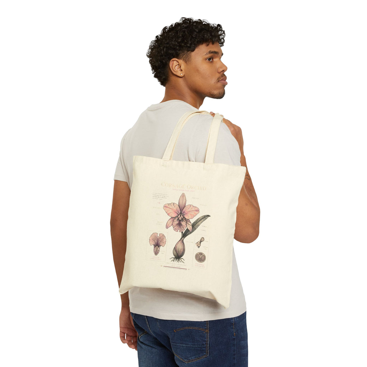 Botanical Amaryllis Canvas Tote Bag