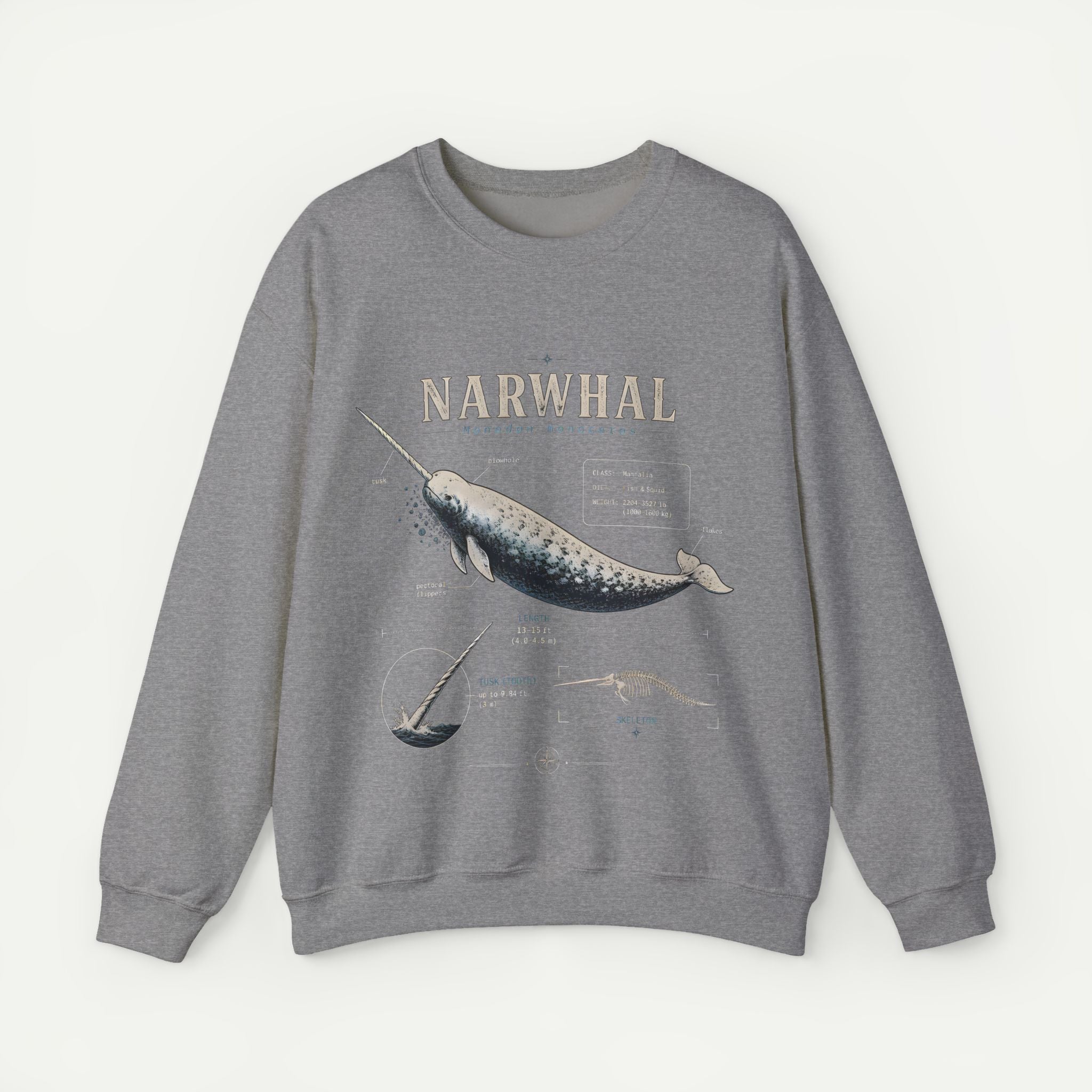 Narwhal Anatomy Crewneck Sweatshirt Secondary image