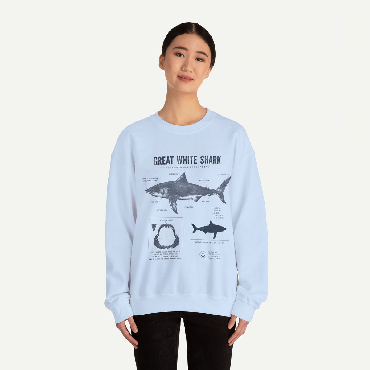 Great White Shark Anatomy Sweatshirt