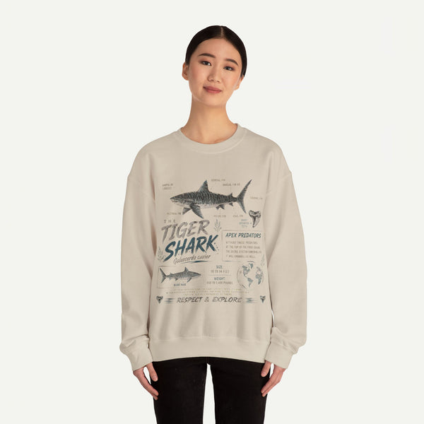 Tiger Shark Anatomy Sweatshirt — Marine Biology Graphic Crewneck