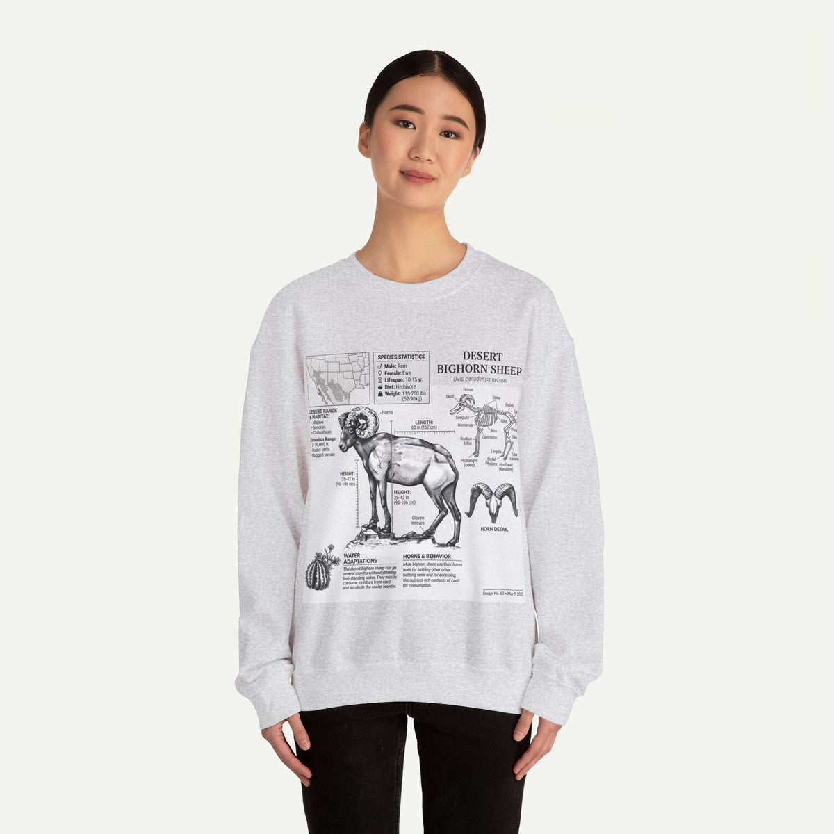 Desert Bighorn Sheep Anatomy Sweatshirt