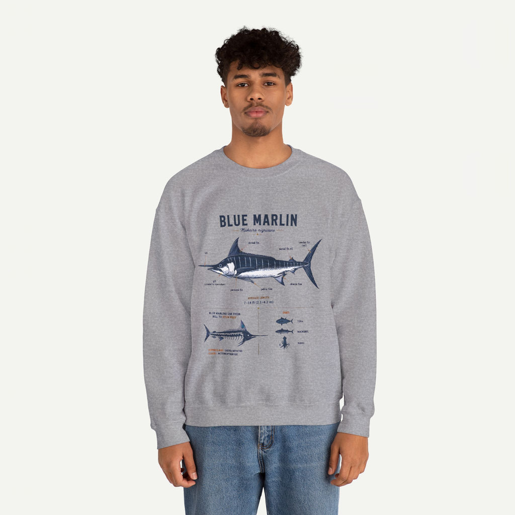 Blue Marlin Fish Anatomy Sweatshirt