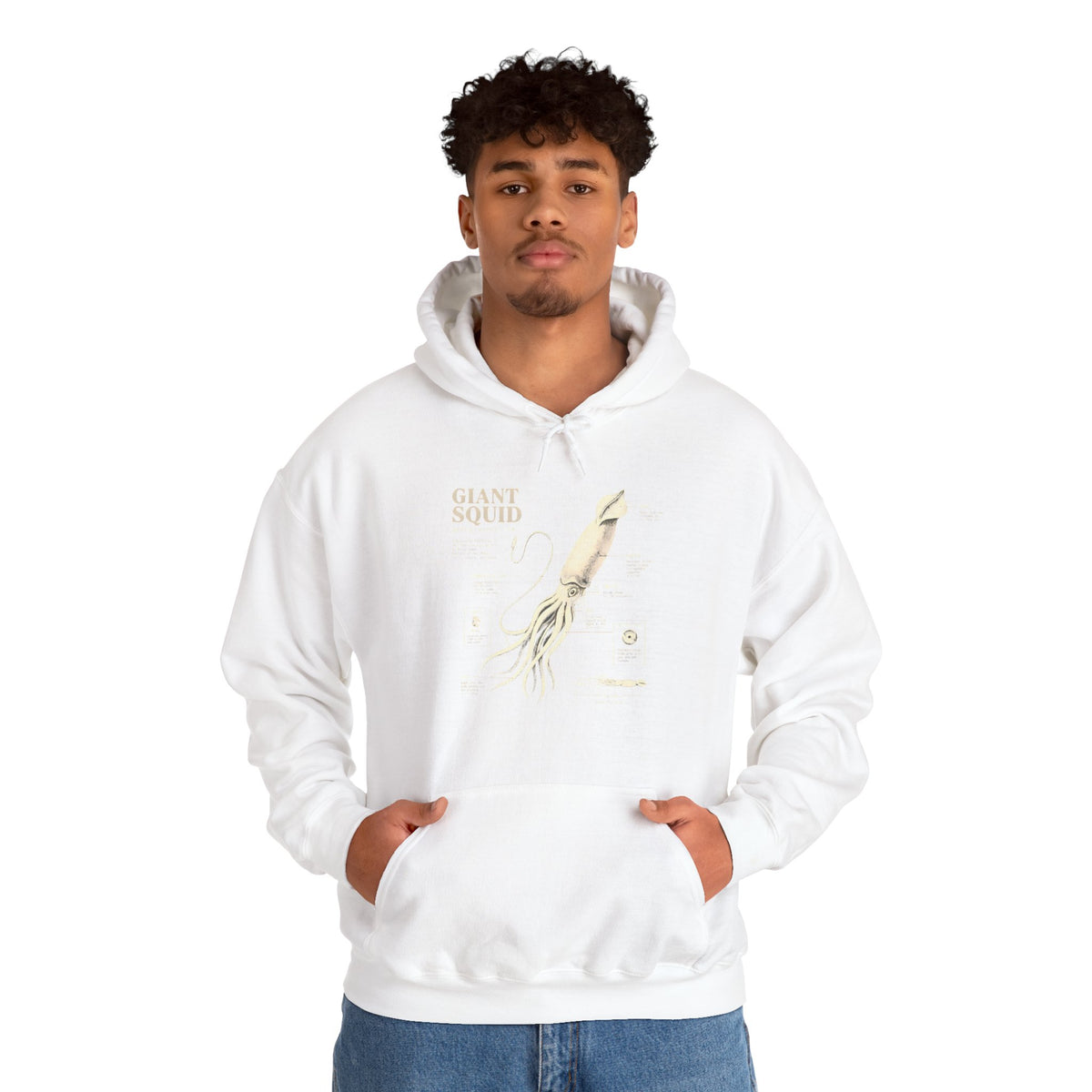 Giant Squid Hoodie – Minimal Nautical Illustration Sweatshirt