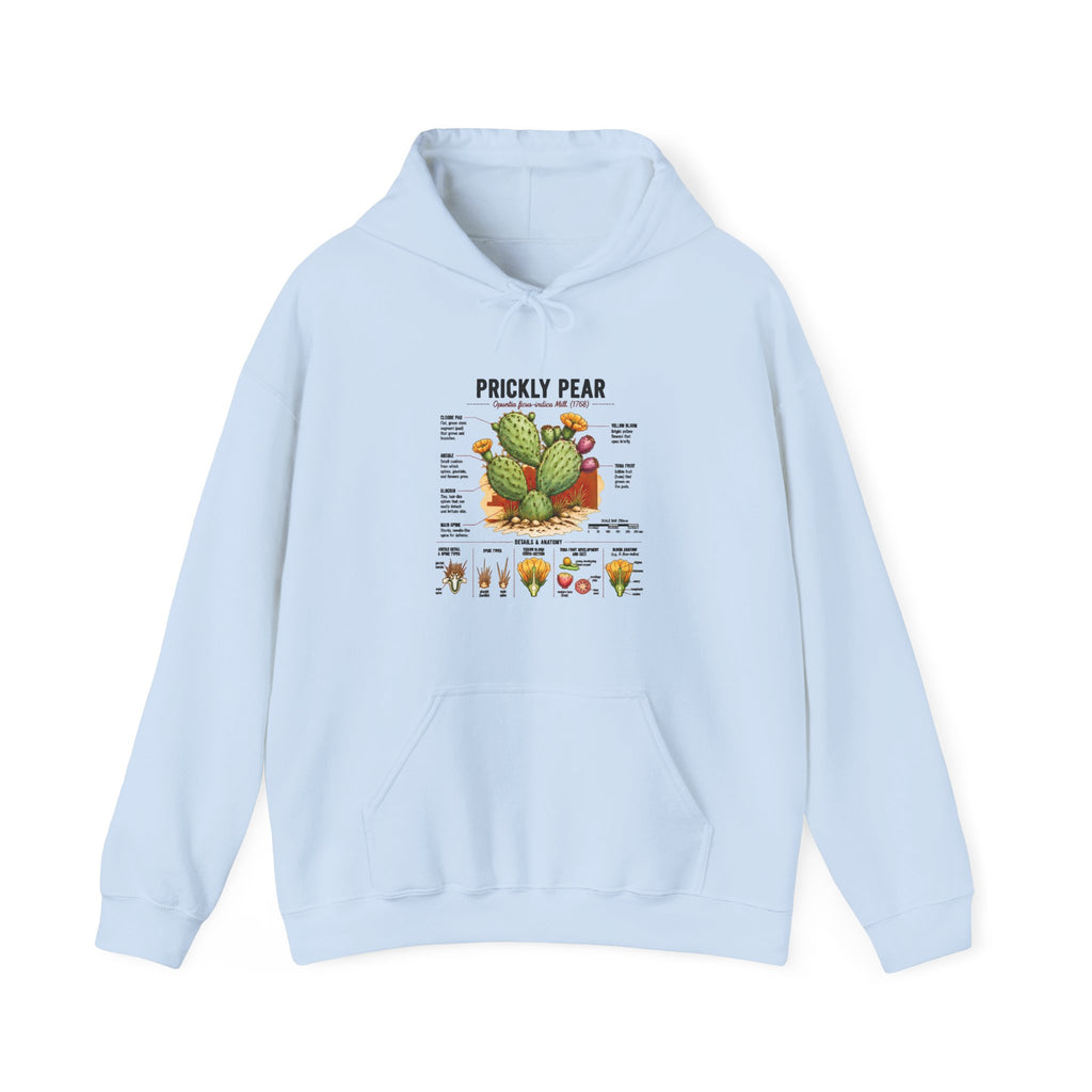 Prickly Pear Botanical Hoodie – Cactus Anatomy Illustrated Sweatshirt